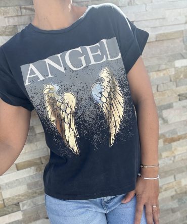 T-SHIRT FOND GRIS TU.