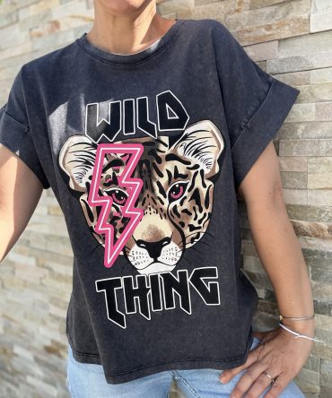 T-SHIRT FOND GRIS TU.