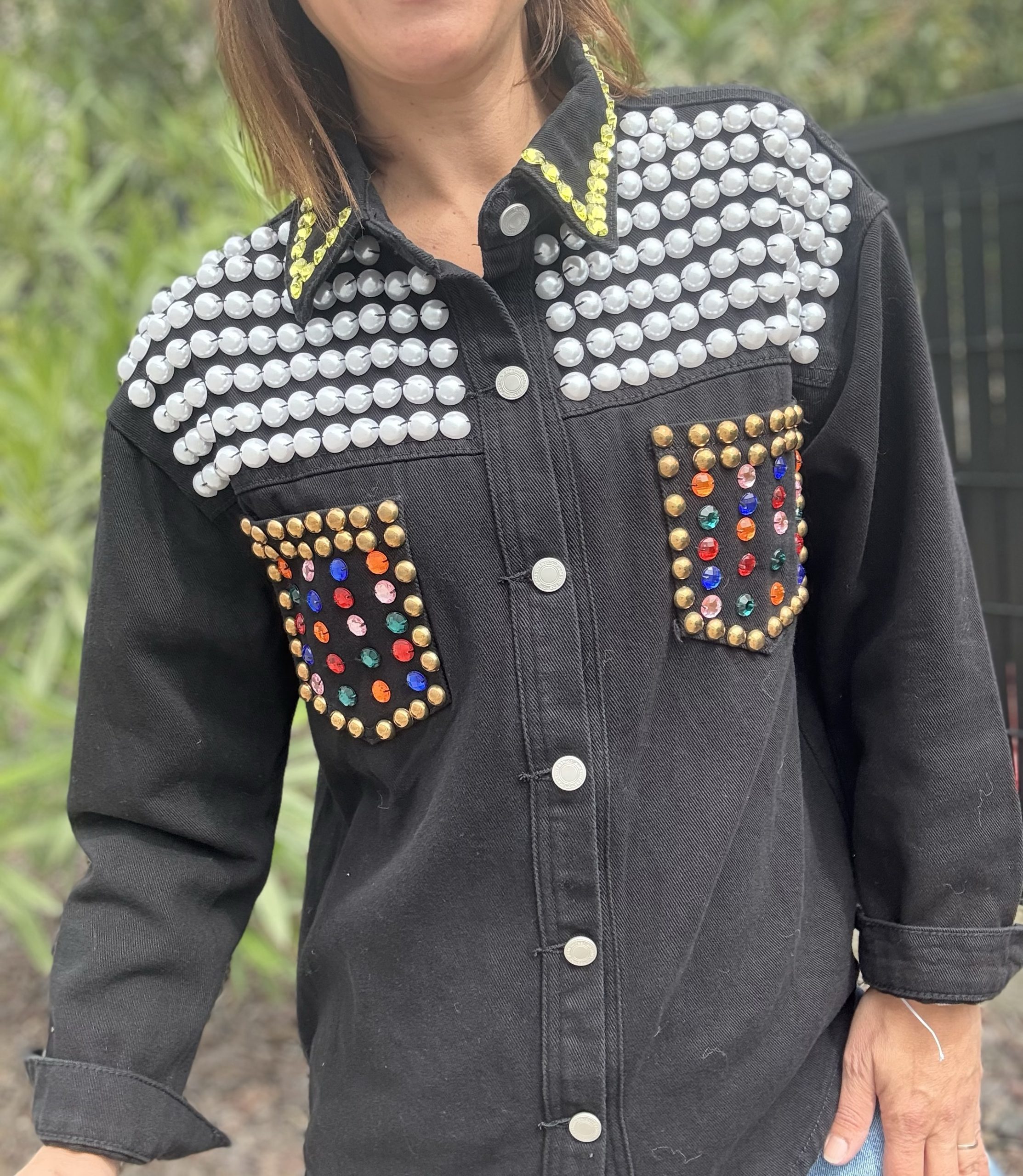 VESTE NOIR STRASS TU MODELE STRASSY – Image 3