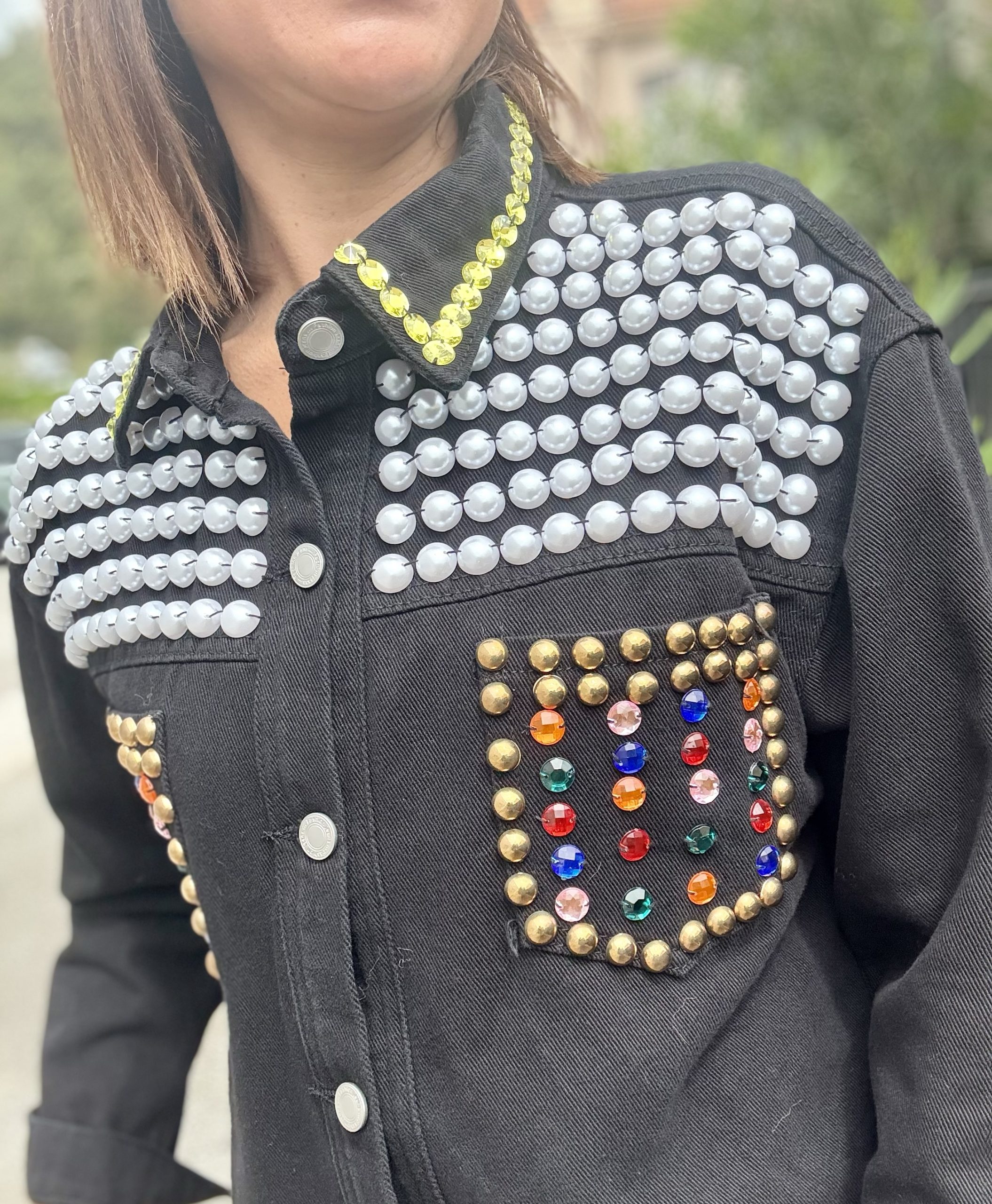 VESTE NOIR STRASS TU MODELE STRASSY – Image 4