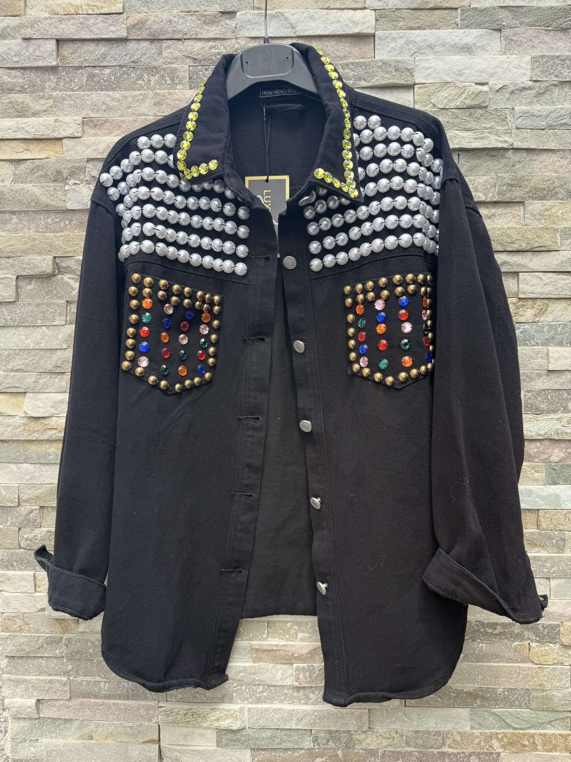 VESTE NOIR STRASS TU MODELE STRASSY – Image 5