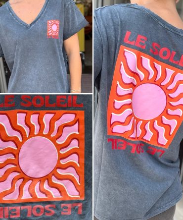 T-SHIRT FOND GRIS TU.