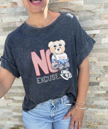 T-SHIRT FOND GRIS FONCE TU.