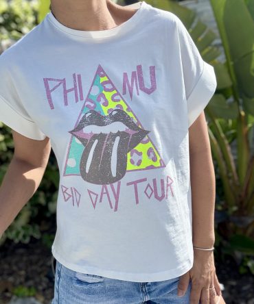 T-SHIRT MOTIF FOND BLANC TU.