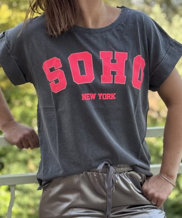 T-SHIRT FOND GRIS TU.