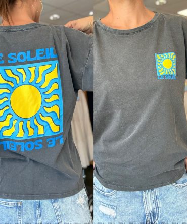 T-SHIRT FOND GRIS FONCE TU.