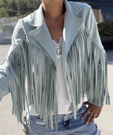 VESTE A FRANGE COURTE ASHA TU