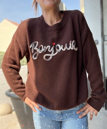 PULL BONJOUR 2 COULEURS AU CHOIX TU