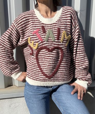 PULL JE T AIME 2 COULEURS AU CHOIX TU