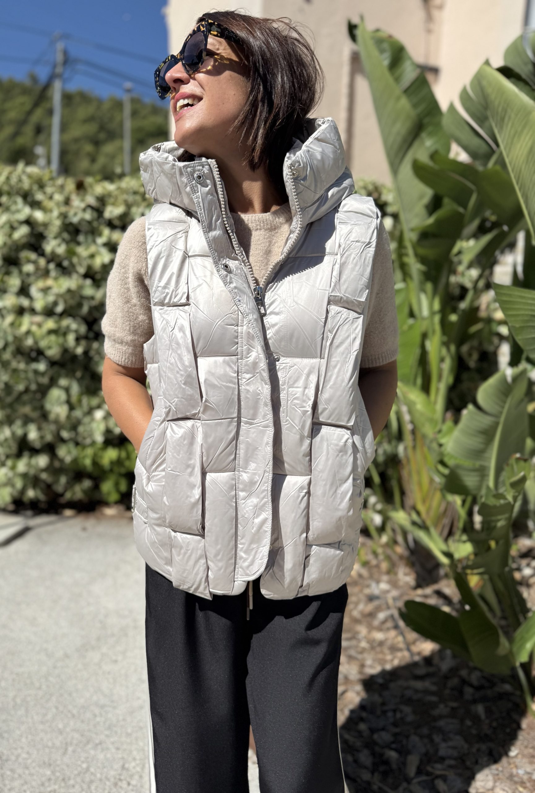 VESTE MATELASSEE SANS MANCHE LX DRESS BEIGE – Image 2