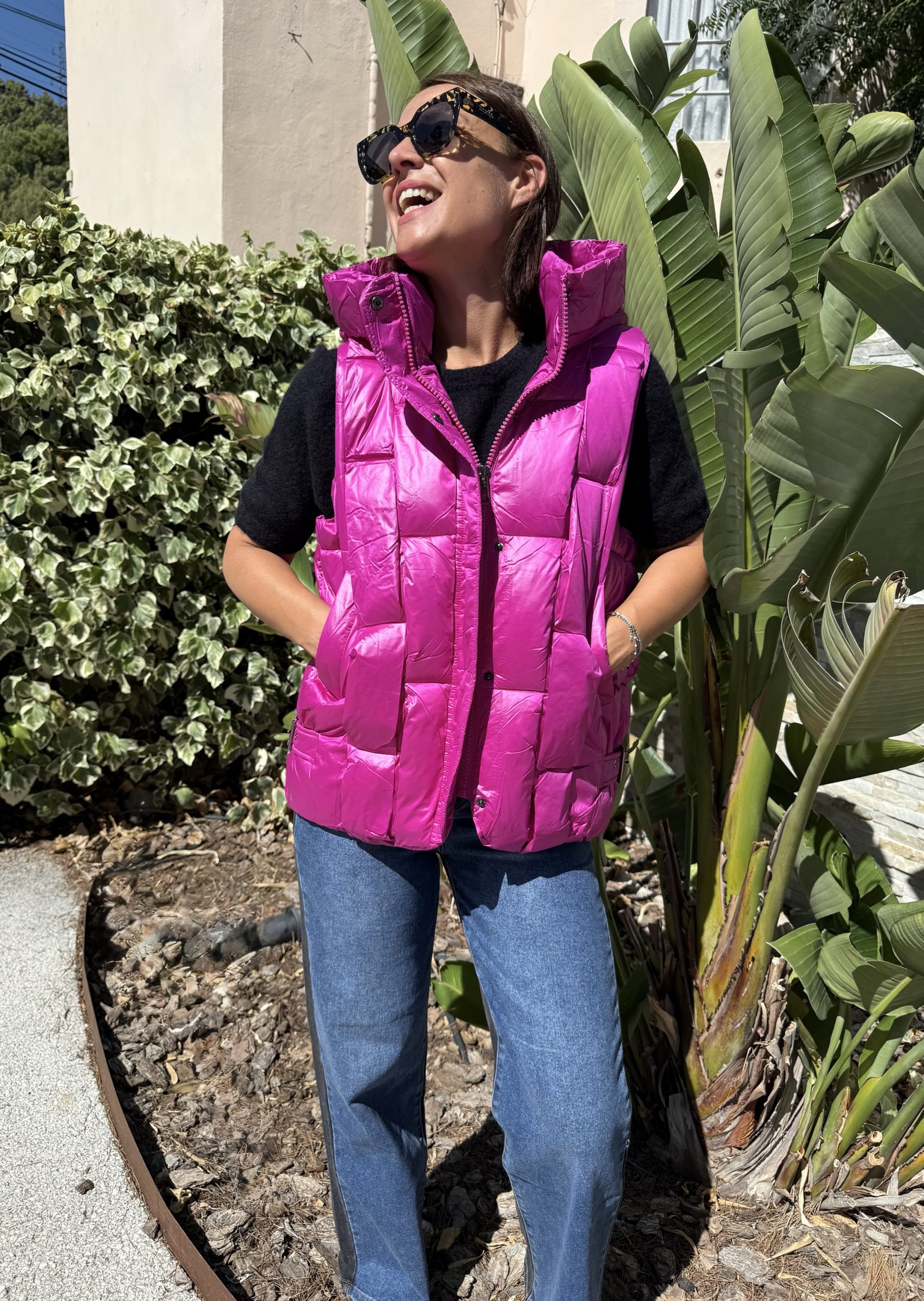 VESTE MATELASSEE SANS MANCHE LX DRESS FUCHSIA – Image 2