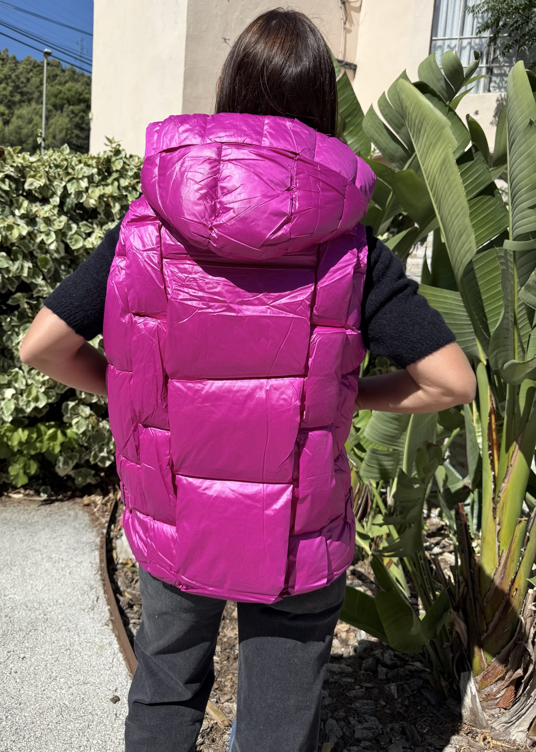 VESTE MATELASSEE SANS MANCHE LX DRESS FUCHSIA – Image 3